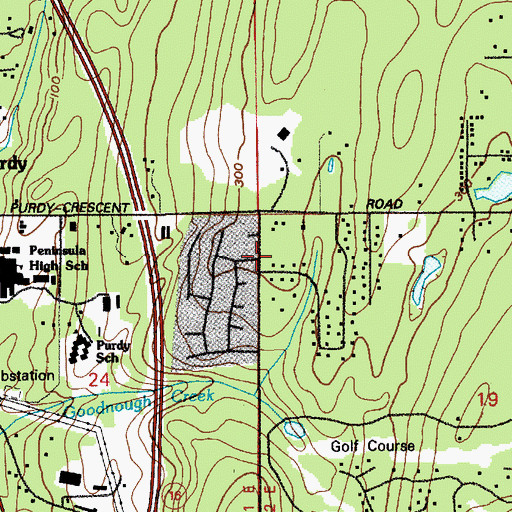 Topographic Map of Pierce County Fire District 5 / Gig Harbor Fire and Medic One Station, WA