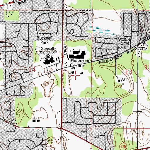 Topographic Map of Lacey Fire District 3 Station 34, WA