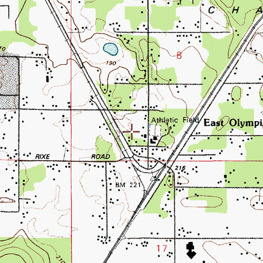 Topographic Map of Thurston County Fire District 6 East Olympia Fire District Station 61 Headquarters, WA