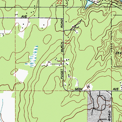 Topographic Map of South Bay Fire Department Station 8 - 3, WA