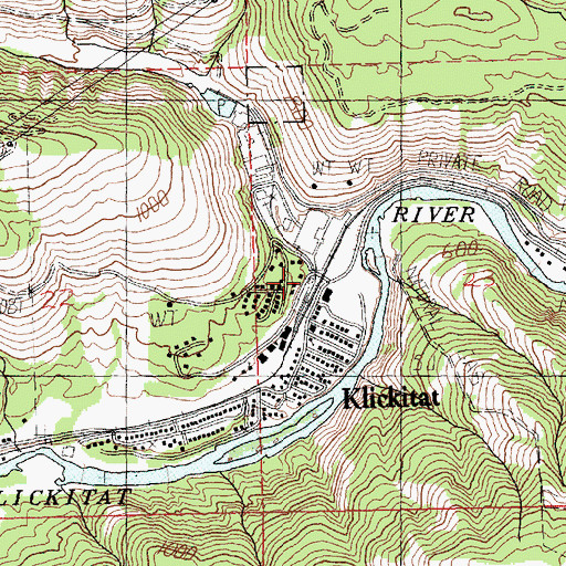 Topographic Map of Klickitat County Fire District 12, WA