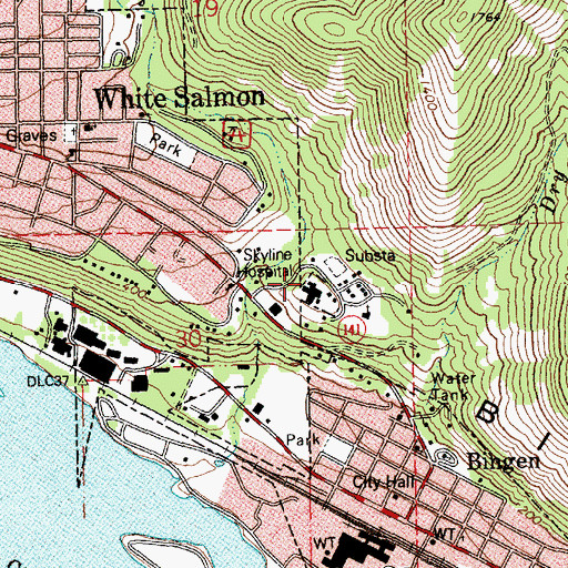 Topographic Map of Skyline Hospital Ambulance, WA