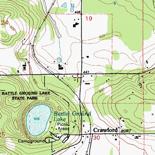 Topographic Map of Clark County Fire District 3 Station 33, WA