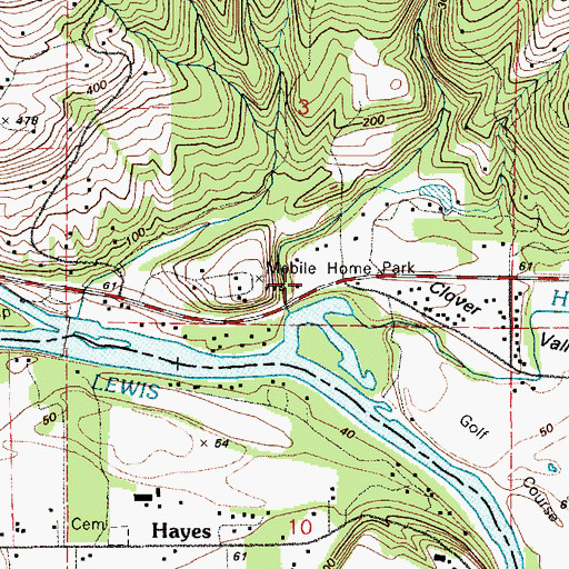Topographic Map of Cowlitz County Fire Protection District 1, WA
