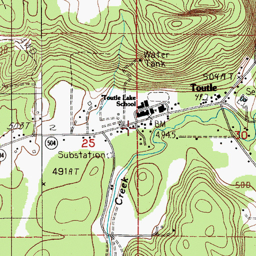 Topographic Map of Cowlitz County Fire Protection District 3 Main, WA