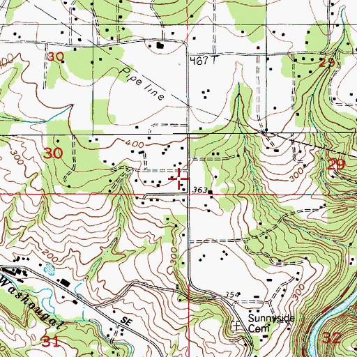Topographic Map of East County Fire and Rescue Station 93, WA