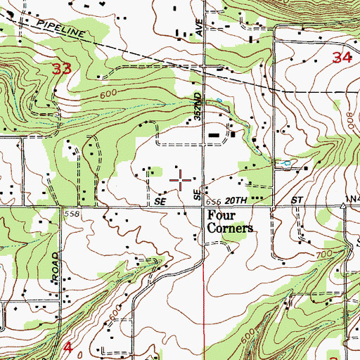 Topographic Map of East County Fire and Rescue Station 94, WA
