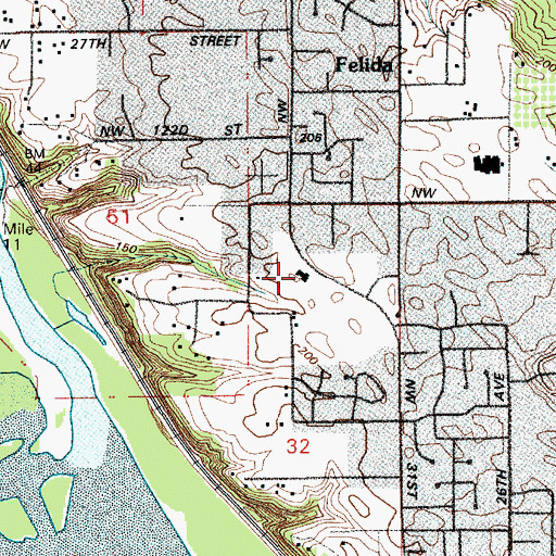 Topographic Map of Clark County Fire District 6 Station 62 - Felida, WA