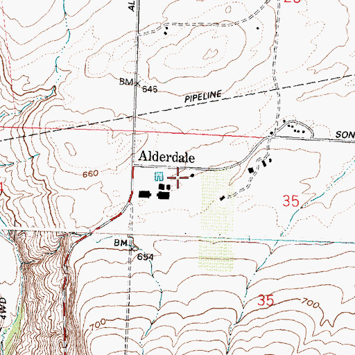 Topographic Map of Klickitat County Fire District 10, WA