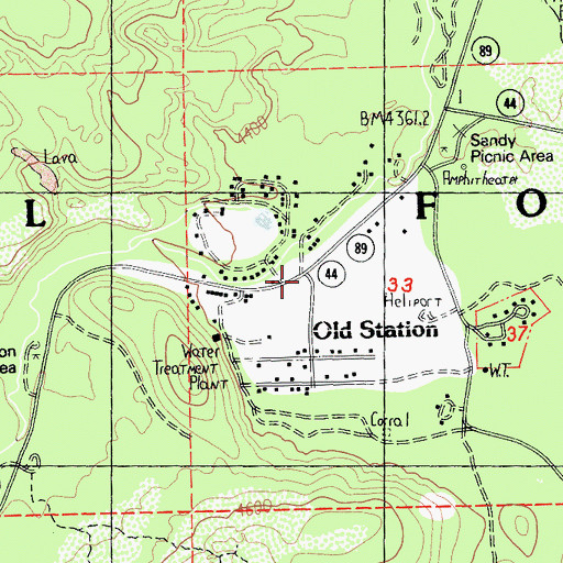 Topographic Map of Old Station, CA