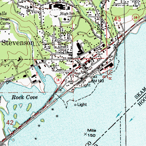 Topographic Map of Skamania County Emergency Medical Services, WA