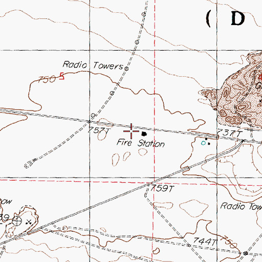 Topographic Map of Department of Engery Hanford Site - Hanford Fire Department Station 92, WA