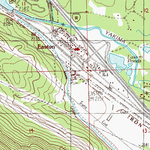 Topographic Map of Kittitas County Fire District 3, WA