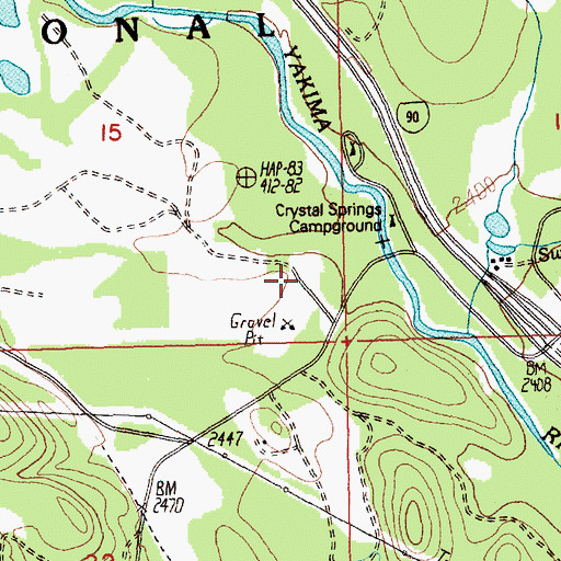 Topographic Map of Kittitas County Fire District 8 Station 83, WA