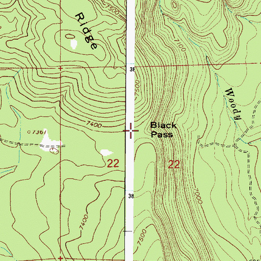 Topographic Map of Black Pass, AZ