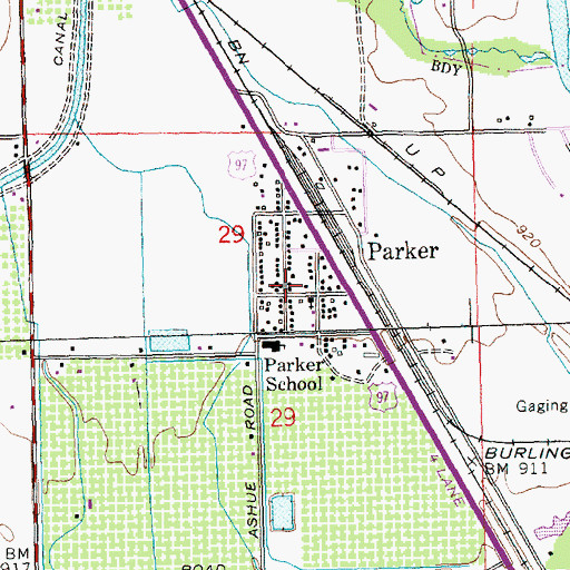 Topographic Map of Yakima County Fire District 5 Station 5 Parker, WA