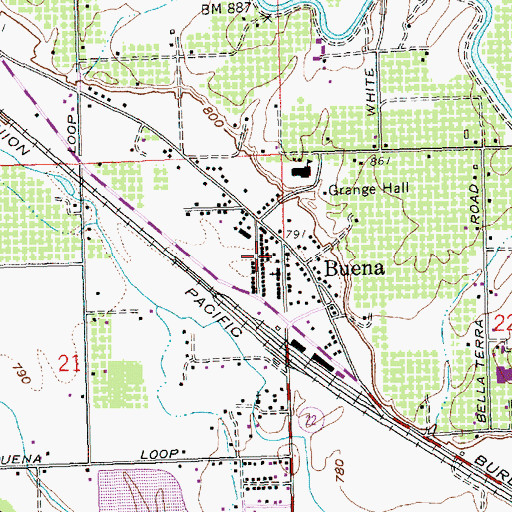 Topographic Map of Yakima County Fire District 5 Station 8 Buena, WA