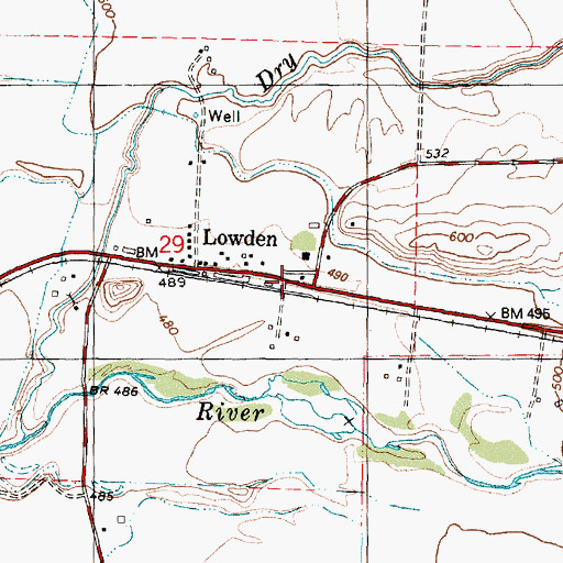 Topographic Map of Walla Walla County Fire District 6, WA