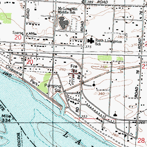 Topographic Map of Franklin County Fire District 3 Station 34 Main, WA