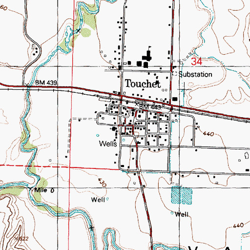 Topographic Map of Walla Walla County Fire District 6, WA