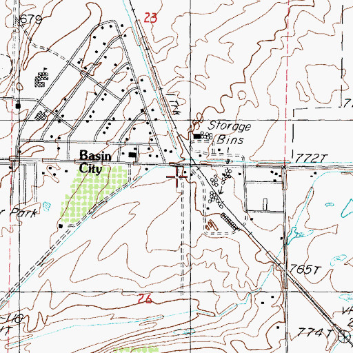Topographic Map of Franklin County Public Hospital District 1 Ambulance Service, WA