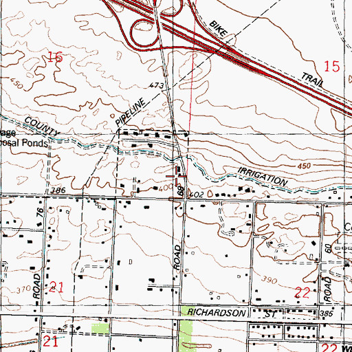 Topographic Map of Pasco Fire Department / Ambulance Service Station 83, WA