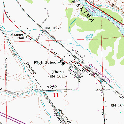 Topographic Map of Kittitas County Fire District 1, WA