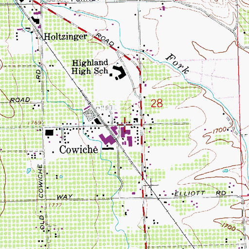 Topographic Map of Yakima County Fire District 1 Highland Fire Department Cowiche, WA