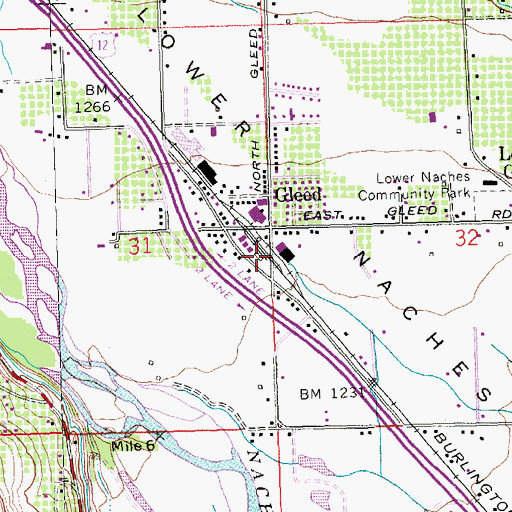 Topographic Map of Yakima County Fire District 6 Station 1, WA