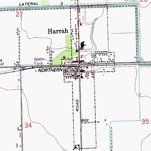 Topographic Map of Yakima County Fire District 5 Station 3 Harrah, WA