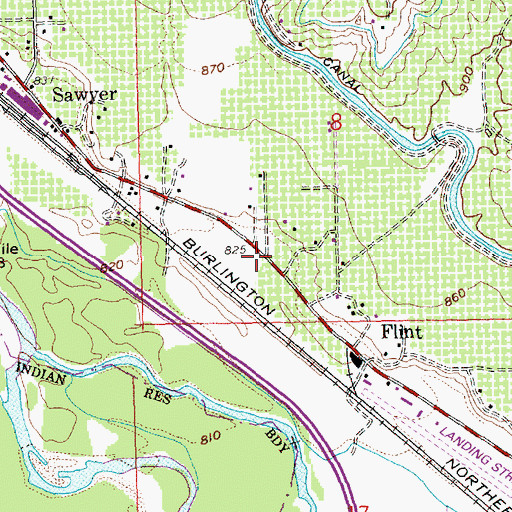 Topographic Map of Yakima County Fire District 5 Station 7 Sawyer, WA