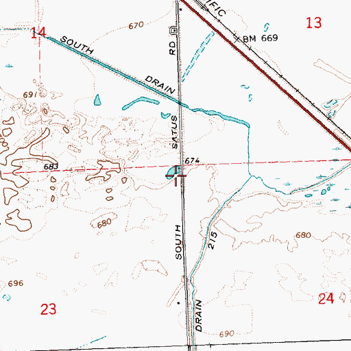 Topographic Map of Yakima County Fire District 5 Station 16 Satus, WA