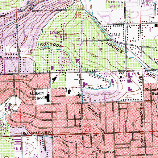 Topographic Map of Yakima Fire Department Station 93, WA