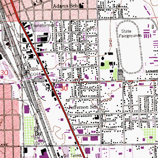 Topographic Map of Yakima Fire Department Station 95, WA