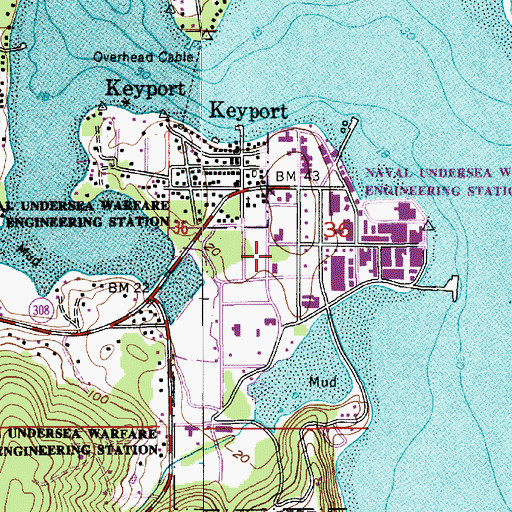 Topographic Map of Naval Region Northwest Fire and Emergency Services, WA