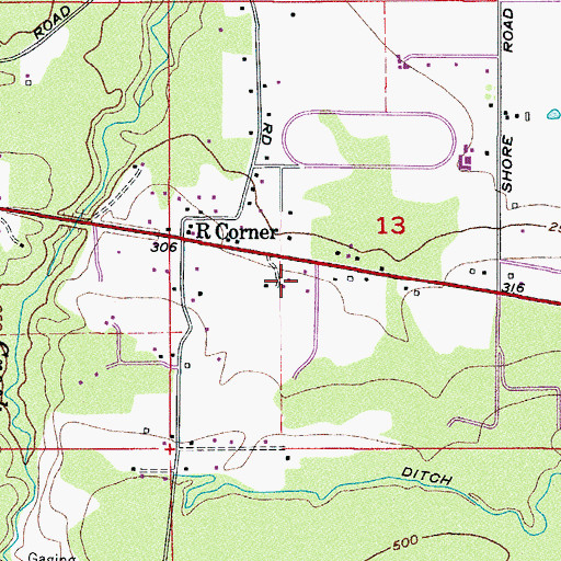 Topographic Map of Clallam County Fire District 3 Station 32 R - Corner, WA