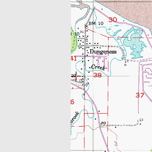Topographic Map of Clallam County Fire District 3 Station 1 Dungeness, WA