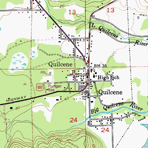 Topographic Map of Jefferson County Fire District 2 Quilcene Fire Rescue Bob Wilson Station 21 Headquarters, WA