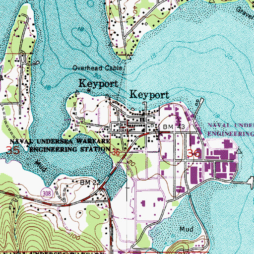 Topographic Map of Kitsap Fire District 18 Poulsbo Fire Department Station 73 Keyport, WA