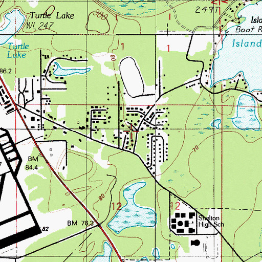 Topographic Map of Mason County Fire District 11, WA