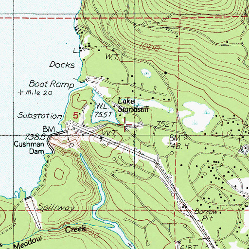 Topographic Map of Mason County Fire District 18, WA