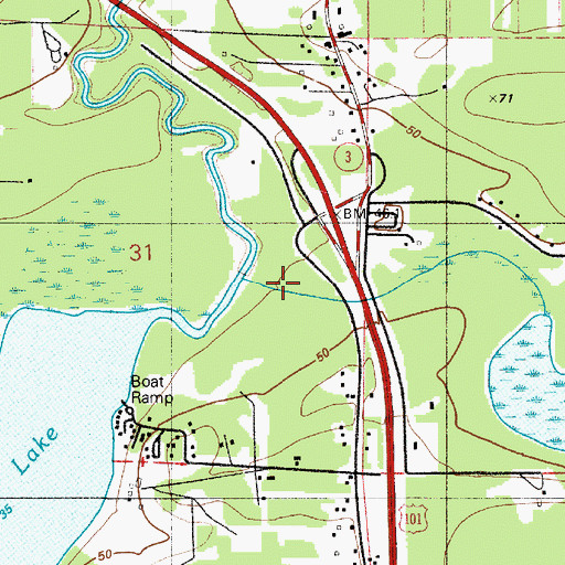Topographic Map of Mason County Fire District 4 Station 46, WA