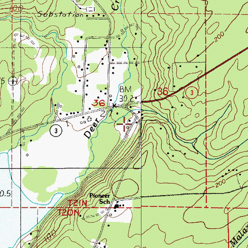 Topographic Map of Mason County Fire District 5 Station 6 - Deer Creek, WA