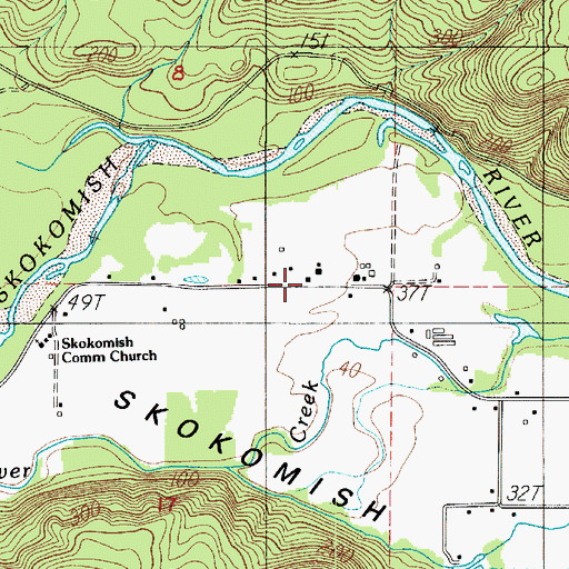 Topographic Map of Mason County Fire District 9, WA