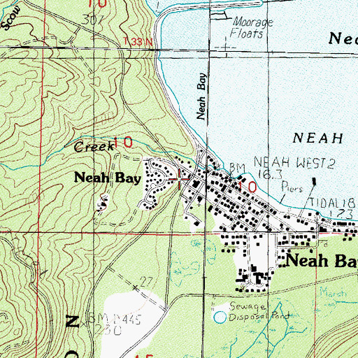 Topographic Map of Neah Bay Ambulance Service, WA