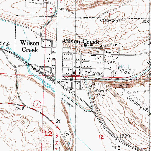 Topographic Map of Grant County Fire District 12 Station 1, WA