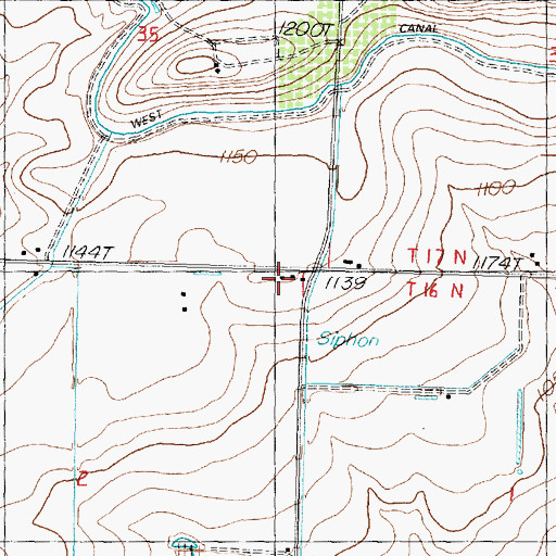 Topographic Map of Grant County Fire District 11, WA