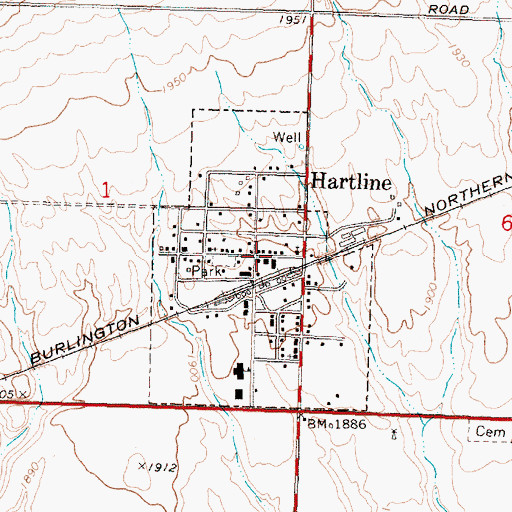 Topographic Map of Grant County Fire District 6, WA
