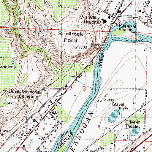 Topographic Map of Lifeline Ambulance Station 3, WA
