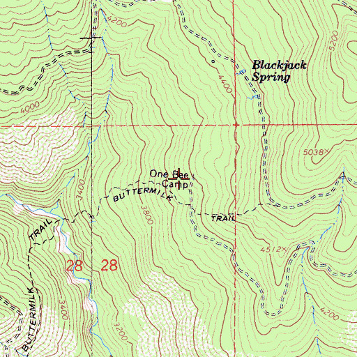 Topographic Map of One Bee Camp, CA